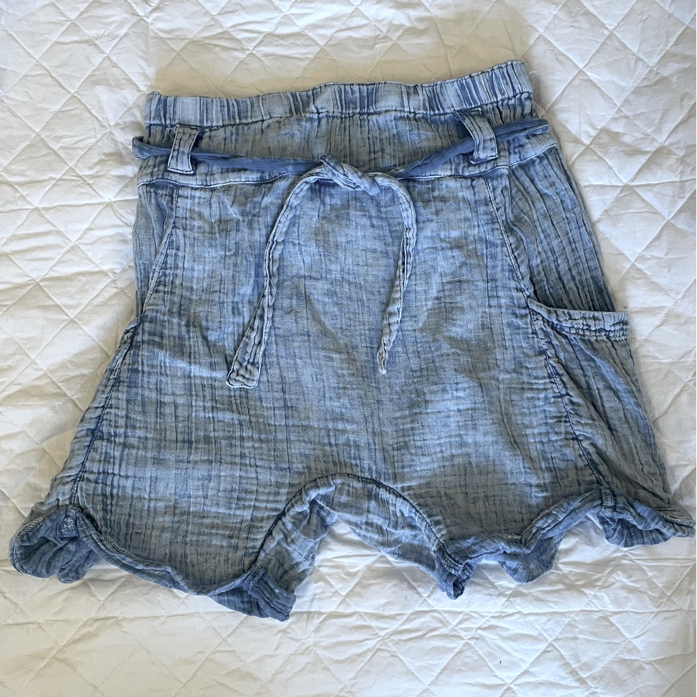 Free People fisherman shorts small blue relaxed